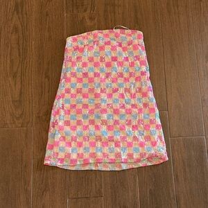 Colorful Checkered Sequin Dress